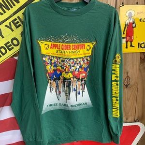 Vintage 1995 Apple Cider Century Bicycle Tour Midwest T-shirt Size L